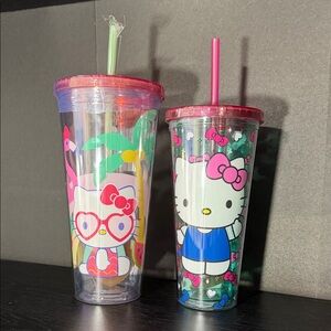 Hello Kitty Pink and Red Tumblers